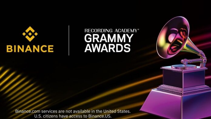 Binance Signs-On To Be The Official Cryptocurrency Exchange Partner of the 64th Annual GRAMMY Awards